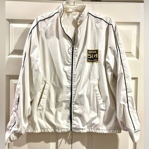 Unknown Source Nylon Jacket Sideline Print Lining Mesh 50 Years Green Logo Sz M